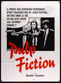 9e339 PULP FICTION French 1p '94 Tarantino, should Travolta & Jackson give 'em a second chance?