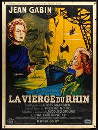 9e349 RHINE VIRGIN French 1p '53 art of Jean Gabin who returns from the dead by Guy Gerard Noel!