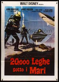9e414 20,000 LEAGUES UNDER THE SEA Italian 1p R80s Jules Verne, different art of deep sea divers!