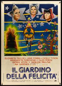 9e432 BLUE BIRD Italian 1p '76 different art of Liz Taylor, Jane Fonda & Cicely Tyson by Spagnoli!