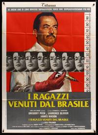 9e434 BOYS FROM BRAZIL Italian 1p '78 different art of Nazi doctor Gregory Peck by Ciriello!