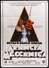 9e441 CLOCKWORK ORANGE Italian 1p R70s Stanley Kubrick classic, Castle art of Malcolm McDowell!