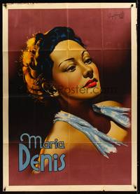 9e511 MARIA DENIS Italian 1p '39 wonderful art of the Argentinean actress by Sergio Parquilo!