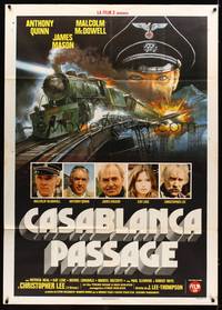 9e537 PASSAGE Italian 1p '79 different art of Malcolm McDowell & train on bombed bridge!