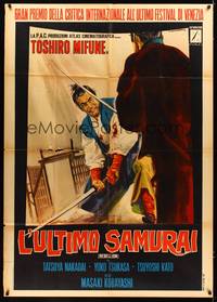 9e551 REBELLION Italian 1p '67 cool different art of samurai Toshiro Mifune by Rodolfo Gasparri!
