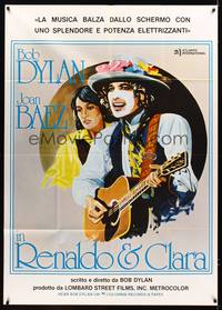 9e552 RENALDO & CLARA Italian 1p '78 great art of Bob Dylan with guitar & Joan Baez by Hadley!