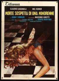 9e576 SUSPICIOUS DEATH OF A MINOR Italian 1p '76 artwork of girl strangled by Averardo Cirello!