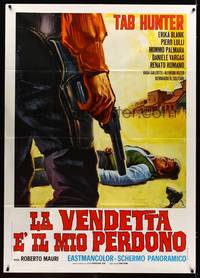 9e592 VENGEANCE IS MY FORGIVENESS Italian 1p '68 art of gunman standing over dead guy by Deamicis!