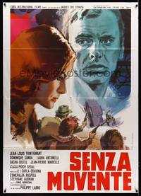 9e600 WITHOUT APPARENT MOTIVE Italian 1p '71 cool art of Jean-Louis Trintignant & Dominique Sanda!