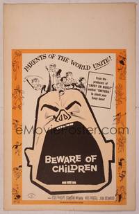 9e016 BEWARE OF CHILDREN Benton WC '61 English comedy, wacky art, parents of the world unite!