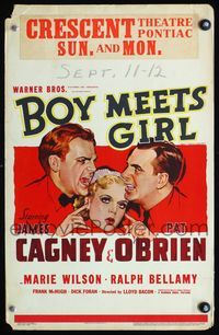 9e020 BOY MEETS GIRL WC '38 art of Hollywood screenwriters James Cagney & Pat O'Brien!