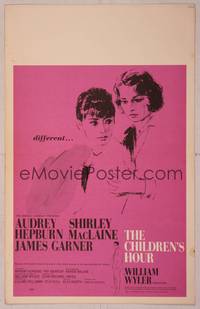 9e026 CHILDREN'S HOUR WC '62 close up artwork of Audrey Hepburn & Shirley MacLaine!