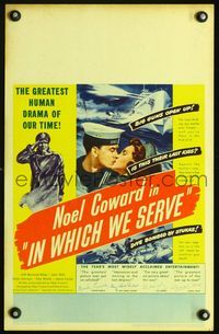 9e055 IN WHICH WE SERVE WC '43 directed by Noel Coward & David Lean, English World War II epic!