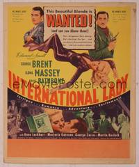 9e056 INTERNATIONAL LADY WC '41 George Brent, Basil Rathbone, sexy Ilona Massey is dangerous!
