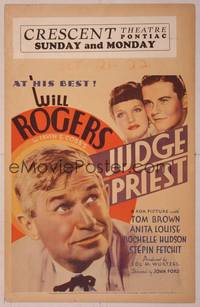 9e059 JUDGE PRIEST WC '34 John Ford, Will Rogers at his best, from a story by Irvin S. Cobb!