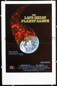 9e064 LATE GREAT PLANET EARTH WC '76 wild artwork image of Earth in outer space on fire by MAP!