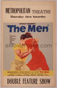 9e076 MEN WC '50 very first Marlon Brando, Teresa Wright, directed by Fred Zinnemann!