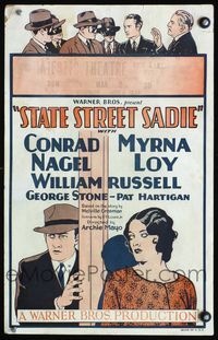 9e113 STATE STREET SADIE WC '28 art of pretty Myrna Loy in her first speaking role!
