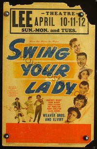 9e118 SWING YOUR LADY WC '38 Humphrey Bogart at the very lowest point of his career!