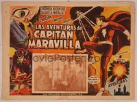 9f616 ADVENTURES OF CAPTAIN MARVEL Mexican LC R53 Tom Tyler serial, superhero artwork!