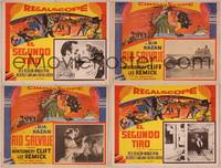 9f577 BADLANDS OF MONTANA 4 Mexican LCs '57 art of Rex Reason whipped for crimes he did not commit!