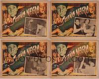 9f578 BLACK SLEEP 4 Mexican LCs '56 Lon Chaney Jr. holding his victim, Bela Lugosi, Johnson!