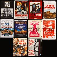 9f003 LOT OF 47 FRENCH AFFICHE & PETITE POSTERS 47 posters '60s-80s crime, sex & more!