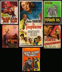 9f014 LOT OF 6 US 3 SHEET, GERMAN, DANISH, & INDIAN MOVIE POSTERS 6 posters '30s-50s cool!