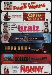 9f025 LOT OF 7 DOOR TOP BANNERS 7 posters '00s How to Eat Fried Worms, Open Season, Bratz,