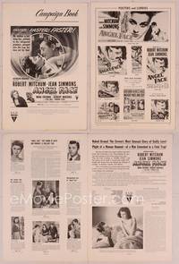 9f051 ANGEL FACE pressbook '53 Robert Mitchum, heiress Jean Simmons, Otto Preminger, Howard Hughes