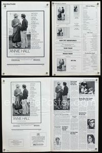 9f053 ANNIE HALL pressbook '77 full-length Woody Allen & Diane Keaton, a nervous romance!