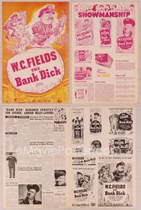 9f065 BANK DICK pressbook R49 great wacky art of W.C. Fields as movie director Egbert Souse!