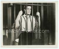 9g103 DILLINGER 8x10 still '45 close up of brutal gangster Lawrence Tierney behind bars!