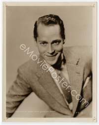 9g140 FRANCHOT TONE 8x10 still '30s great close portrait in suit & tie smiling really big!