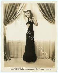 9g257 LILLIAN HARVEY 8x10 still '30s great full-length close up in sexy black dress with cut-outs!