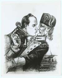 9g314 MUTINY ON THE BOUNTY 8x10 still '62 art of Brando trying to kiss Howard by Edward Sorel!