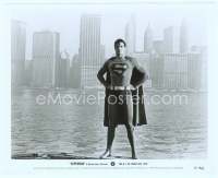 9g434 SUPERMAN 8x10 still '78 comic book hero Christopher Reeve standing by New York skyline!
