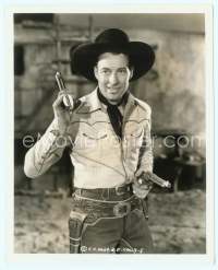 9g262 LONE STAR PIONEERS deluxe 8x10 still '39 close up of Wild Bill Elliott with dual six-guns!