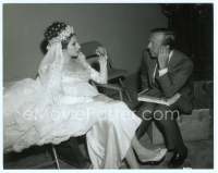 9g141 FUNNY GIRL candid English 8x10 still '69 Barbra Streisand in wedding dress between scenes!