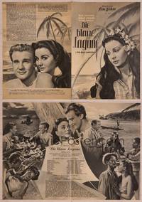 9h126 BLUE LAGOON German program '50 many different images of Jean Simmons & Cyril Cusak on island!
