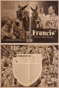 9h145 FRANCIS THE TALKING MULE German program '50 different images of Donald O'Connor & donkey!