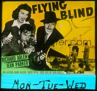 9h081 FLYING BLIND glass slide '41 Richard Arlen, Jean Parker, cool aviation espionage movie!