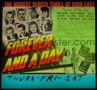 9h082 FOREVER & A DAY glass slide '43 Merle Oberon, Charles Laughton, Ida Lupino & 75 others!