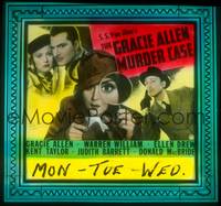 9h086 GRACIE ALLEN MURDER CASE glass slide '39 her as detective + Warren William as Philo Vance!