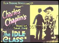 9h091 IDLE CLASS glass slide R30s full-length Charlie Chaplin & Edna Purviance in wild dress!