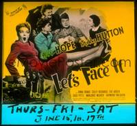 9h094 LET'S FACE IT glass slide '43 Bob Hope & Betty Hutton, songs by Cole Porter, different!