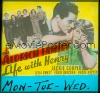 9h096 LIFE WITH HENRY glass slide '40 Jackie Cooper as Henry Aldrich, all-American teen!