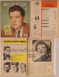 9h046 MOTION PICTURE magazine November 1944, head & shoulders portrait of Dennis Morgan!