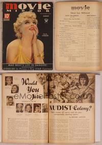 9h008 MOVIE MIRROR magazine August 1934, wonderful art of sexy Carole Lombard by Alice Mozert!