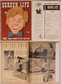 9h018 SCREEN LIFE magazine July 1941, wonderful cartoon art of Mickey Rooney by McGowan Miller!